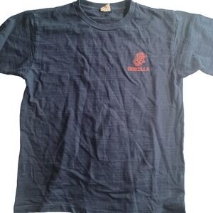 Godzilla Shirt Mens Large Blue Great Wave Kanagawa Graphic Tee Japanese Monster